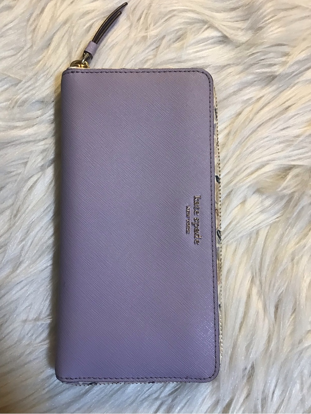 Kate spade floral lavender zip around wallet